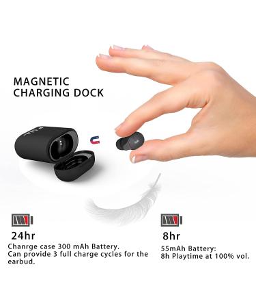 P&LLL Bluetooth Mini Single Earbud - 8Hrs Playtime, Noise Cancelling, Hands-Free Earpiece for iPhone, Samsung, Android - Wireless Invisible Pro Headset - Buy Online on GoSupps.com