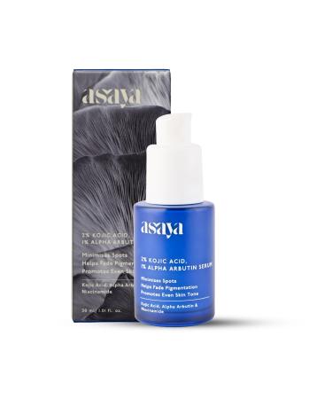 Asaya 2% Kojic Acid Face Serum with 1% Alpha Arbutin & Niacinamide | Brightening & Clarifying Formula for Uneven Skin Tone | Helps Improve Skin Texture & Radiance | For Men & Women | 30 ml