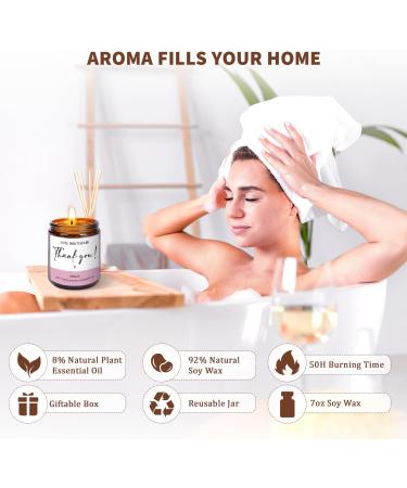 Vanilla Scented Thank You Gifts for Women - Aromatherapy Soy Wax Candle Set for Her | Christmas Xmas Presents for Best Friend, Sister, Auntie, Mum, BFF - Buy Online on GoSupps.com