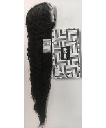 D but Lace Front Wig - Super Length 91 cm Curly Wig for Women | 150% Density Black Artificial Hair - Buy Online on GoSupps.com