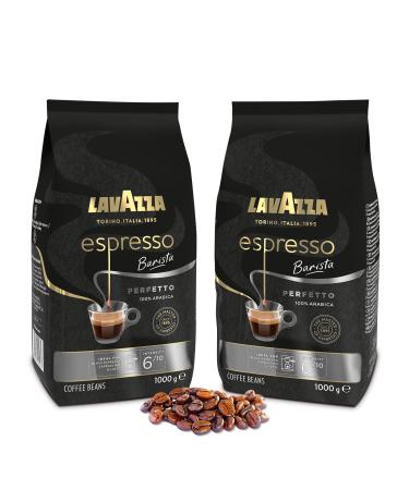 LAVAZZA - Barista Perfetto Espresso Coffee - Lavazza Grain Coffee - 100% Arabica - Italian Grain Coffee - Intensity 6 - 2 Pac
