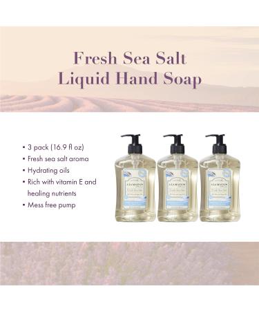 A La Maison Fresh Sea Salt Liquid Hand Soap 16.9 Fl Oz (Pack of 3) - French Soap - Buy Online on GoSupps.com
