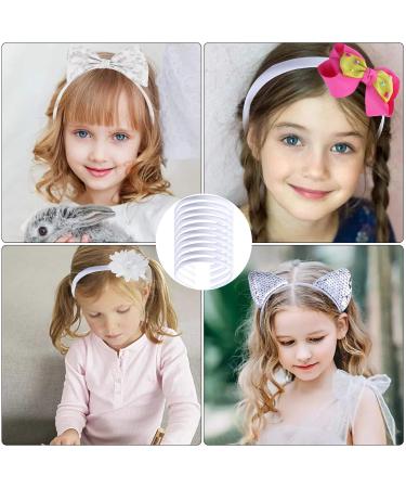 Buy Candygirl 20-Piece White Satin Frontal Ligaments & Headbands for Girls - DIY Accessories - Buy Online on GoSupps.com