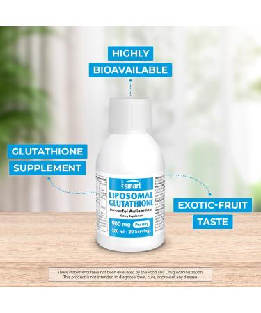 Buy Supersmart Liposomal Glutathione Liquid 900mg - High Potency Antioxidant with Vitamin C | Non-GMO Gluten Free 200ml - 20 Servings - International Shipping Available - Buy Online on GoSupps.com