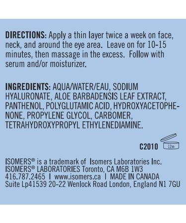 ISOMERS 6xHA Moisture Mask | Hyaluronate Booster for Plump Smooth & Hydrate Skin | Oil-Free Gel 60ml Unscented - International Shipping Available - Buy Online on GoSupps.com