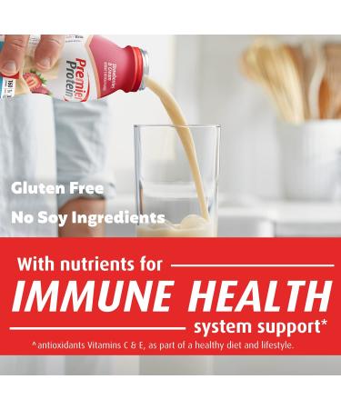 Premier Protein Shake -24 Vitamins & Minerals/Nutrients to Support Immune Health - Strawberries - Pack of 12 - Buy Online on GoSupps.com