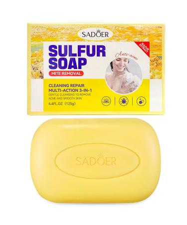 Princess Belle Sulphur Soap Bar Sulfur Soap for Acne Sulfur Body Wash for Gentle Cleansing and Moisturizing 4.4oz