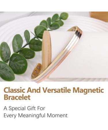 Jeracol Copper Magnetic Bracelet for Women - Adjustable Size Cuff Bangle with Ultra Strength Magnets - Three Colors - Magnetic Brazaletes & Gift Box - Buy Online on GoSupps.com