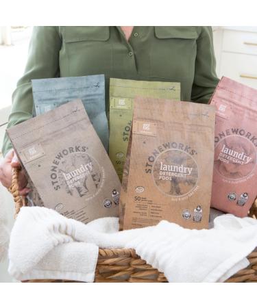 Grab Green Stoneworks Natural Laundry Detergent Powder Pods Rose Petal 50 loads - Buy Online on GoSupps.com