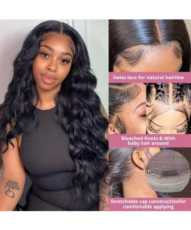 Bele Body Wave 13x4 Transparent Lace Front Wig 24 inch 180% Density - Brazilian Human Hair for Black Women - Buy Online on GoSupps.com