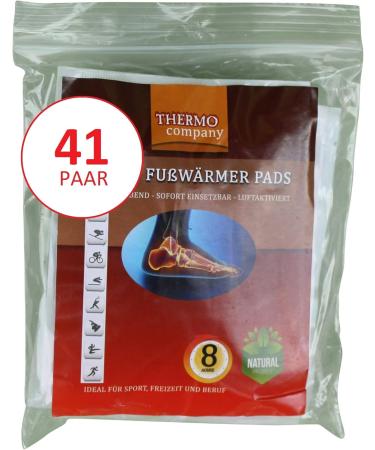 Thermo Company 41 Pair Foot Warmers - Self-Adhesive Heat Pads for Sports Leisure & Work - Up to 8 Hours of Comfort - Buy Online on GoSupps.com