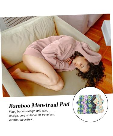 Washable Bamboo Cloth Menstrual Pads 6pcs - Reusable Hygiene Napkin Towels for Women - Charcoal Bamboo Fibers - Light Absorbency - 1 Count Pack - Buy Online on GoSupps.com