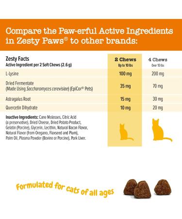 Zesty Paws Cat Allergy Relief - Anti Itch Supplement - Bacon - 2.7 Oz. - Buy Online on GoSupps.com