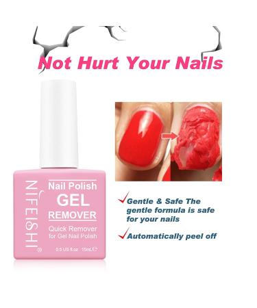 Gel Nail Polish Remover - Quick 3-5 Minute Soak Off Solution - Clean and Easy Removal - 0.5 Fl Oz - Buy Online on GoSupps.com