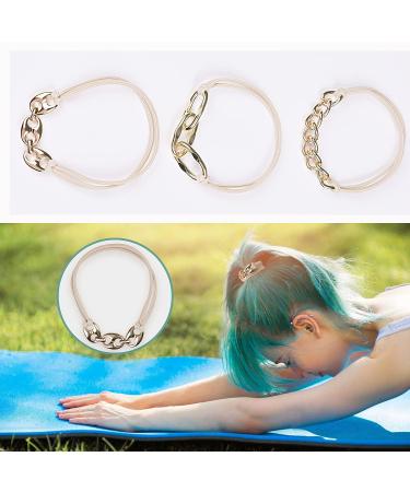 Elastic Bracelet Hair Ties | 2023 Collection | Suitable for All Hair Types | Ideal for Outdoor Sports & Activities | 3 Golden Styles - Buy Online on GoSupps.com