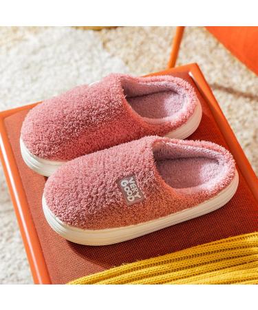 Diabetic Slippers Thick-Soled Simple Cotton Slippers Light and Comfortable Confinement Shoes-Red_36-37 Breathable House Shoes Red 5-6 US