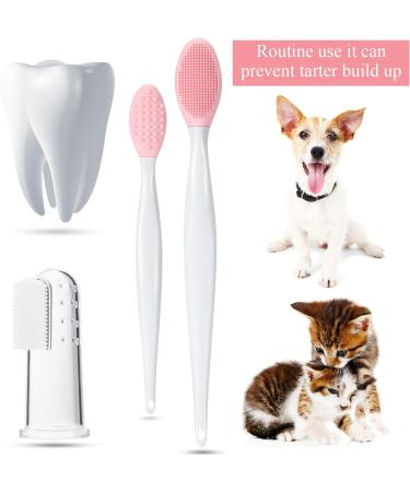 Frienda 7-Piece Pet Toothbrush Set | Double-Sided Soft Silicone Dental Brush Kit for Dogs & Cats | Curved Handle for Easy Cleaning - Buy Online on GoSupps.com