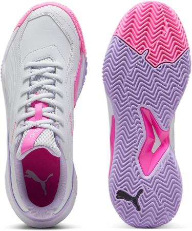 PUMA Women's Nova Smash Tennis Shoe - 40 EU Silver Mist/Puma White/Vivid Violet | Shop Internationally - Buy Online on GoSupps.com