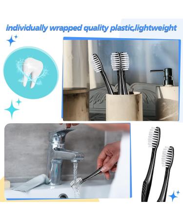500 Pcs Individually Wrapped Disposable Toothbrushes - Soft Bristle Travel Toothbrush Set for Adults & Kids - Ideal for Oral Hygiene, Dental Care, Camping, Guestrooms, Schools, Hotels - Black - Buy Online on GoSupps.com