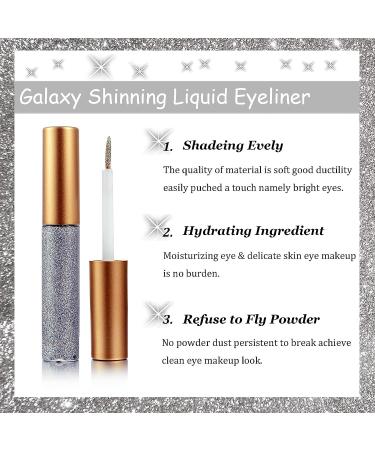Rosarden Silver Glitter Eyeliner - Waterproof Shimmer Metallic Liner for Multi Dimensional Eye Makeup - Buy Online on GoSupps.com