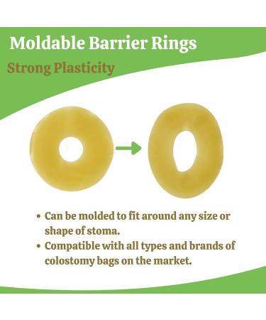 Elastic Moldable Ostomy Barrier Rings 2 (48mm) 4mm Thickness - Non-Leaking Seal, Sting-Free Hydrocolloid Skin Barrier Extender Ring for Colostomy Bags - 10 Pack - Buy Online on GoSupps.com