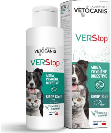 VETOCANIS - Deworming Syrup for Dogs and Cats - Eliminates Intestinal Parasites - Promotes Your Animal's Digestion - Based on Plant Extract - 125 ml Bottle (Pack of 2) - Buy Online on GoSupps.com