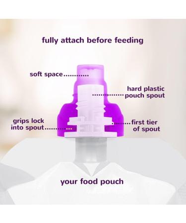 ChooMee SoftSip Food Pouch Tops | 100% Silicone | 2 CT Green Purple Swirl - Buy Online on GoSupps.com