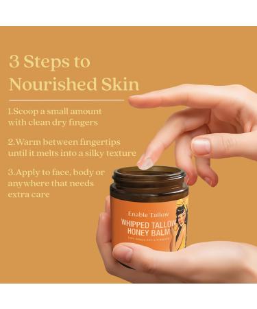 Enable Tallow Face & Body Cream Whipped Beef Tallow & Manuka Honey Balm for Dry Skin Eczema & Sensitive Skin Natural Moisturizer Citrus Scent 4oz - Buy Online on GoSupps.com