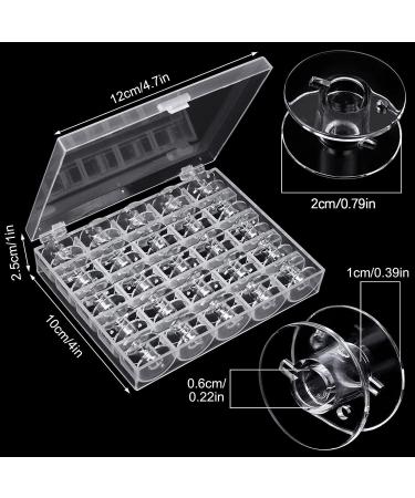 54 PCS Bobbins for Sewing Machine  Contains 2 Pack Transparent 25 Empty Slots Spools and Box  Extra 4 Plastic H-Shaped Floss Bobbins - Buy Online on GoSupps.com