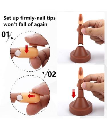 Flexible Nail Practice Fingers for Acrylic Nails - 3 PCS Set with Base Stand and 100 Refill Nail Tips - Buy Online on GoSupps.com