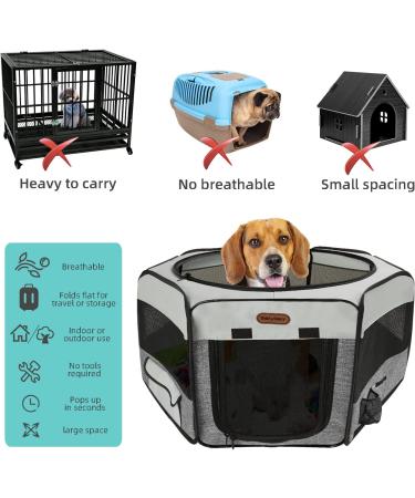 Seiyierr Portable Pet Playpen with Carrying Case - Indoor/Outdoor Puppy & Cat Playpen for Small Dogs - Removable Mesh Shade Cover Included - Buy Online on GoSupps.com