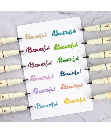 WRITECH Arts Sign Brush Pen Brush Tip Marker Felt Tip Water Based Ink Color Pens 12 Assorted Vintage Colors Great for Lettering Journaling Calligraphy (Vintage) - Buy Online on GoSupps.com