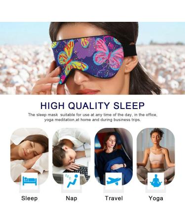 Haskirky Light Blocking Eye Mask for Business Trips and Meditation - Adjustable Adult Men and Women - Deep Sleep Comfort - Butterfly Design (3 Pack) - Buy Online on GoSupps.com