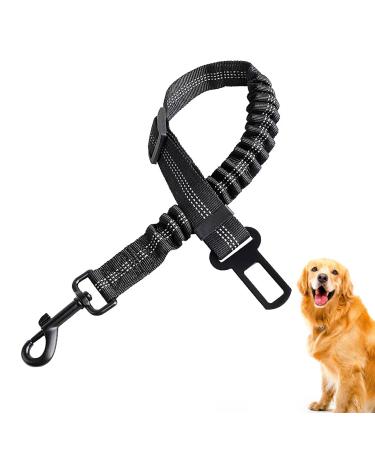 Dog car seat belt dog belt for the car adjustable dog safety belt for the car with elastic padding (53-83cm black)