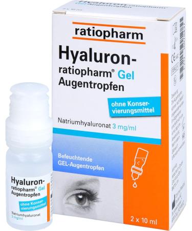 HYALURON-RATIOPHARM Gel Eye Drops - Soothing Hydration | 2X10 ml for Dry Eyes | Fast International Shipping - Buy Online on GoSupps.com