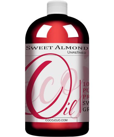 Sweet Almond Oil - 16 oz Cold Pressed Natural & Pure for Face Skin & Hair | Extra Virgin Unrefined Premium Quality - Buy Online on GoSupps.com
