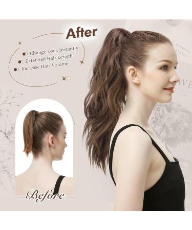 FESHFEN Ponytail Extensions Long Claw Clip in Ponytail Hairpiece Synthetic Dark Ash Blonde Mixed Bleach Blonde Pony Tails Hair Piece Ponytail with Claw Clip Natural Wavy Hairpieces for Women 20 inch - Buy Online on GoSupps.com