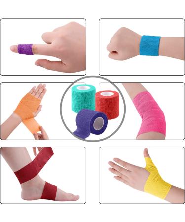 BQTQ 40 Rolls Self Adherent Wrap 2 Inch - Rainbow Self Adhesive Bandages for Wrist, Ankle Swelling & Sprains - Buy Online on GoSupps.com
