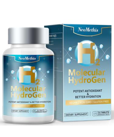 Hydrogen Water Tablets H2 Molecular Hydrogen + Elemental Magnesium | Fast-Dissolving Antioxidant Supplement | 60 Tablets | Supports Brain Health Energy & Cellular Function