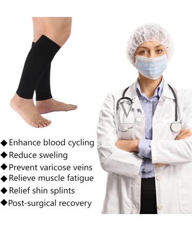 Leg Compression Sleeve & Calf Sleeves for Men & Women | 20-30 mmHg Shin Splint Support | Relief for Varicose Veins Swelling DVT and Edema - Buy Online on GoSupps.com