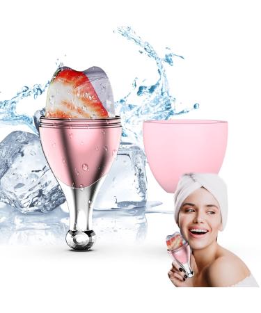 Ice Face Roller Upgraded Spray Ice Roller For Face Ice Roller Mold Facial Roller Beauty Skin Care Tool Ice Facial Cube Face Massage for Face Eye Neck Puffiness And Shrink Pores Pink