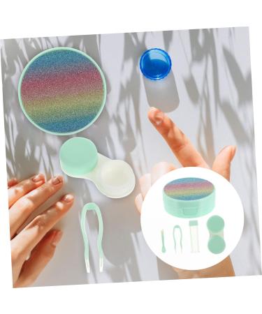 Lalafina Contact Lens Container Travel Case - Portable Plastic Eye Care Box with Mirror Green - Perfect for International Shipping - Buy Online on GoSupps.com