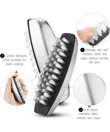 3-Piece Stainless Steel Nail Brush Set - Vibury Hand Wash Brushes for Cleaning Nails, Mud, and Eliminating Odors - Buy Online on GoSupps.com