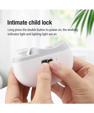 Electric Nail Cutter - 3in1 Safe Fingernail Clippers Nail File Nail Trimmer Nail Polisher with Light | 2 Speed Automatic Finger Nail Clipper Women Manicure Set Nail Clippers for Baby Kids White - Buy Online on GoSupps.com
