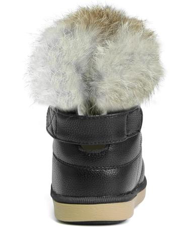 MINBEI Baby Girls Waterproof Winter Snow Boots - Pink/White/Rose Gold/Brown - Size 5.5 UK - Toddler Girls Soft Leather Booties - Buy Online on GoSupps.com