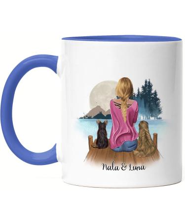 Personalized Kiddle-Design Dog Mom Mug - Unique Blue Gift for Dog Lovers & Owners - Buy Online on GoSupps.com