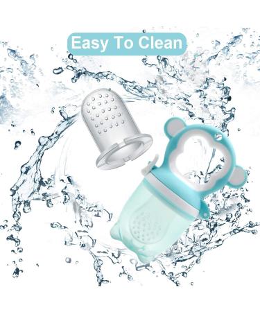 Silicone Baby Fruit Feeder with Mesh Pacifier Teethers - Blue Silicone Nipple, Popsicle Mold for Infants Teething - Fresh Food Feeder for Babies - Buy Online on GoSupps.com