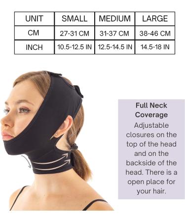 Chin Compression Garment Strap Band Face Lift - Neck Cover Face Compression (M Black) - Buy Online on GoSupps.com