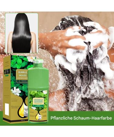 Foam hair dye Bubble Mousse shampoo natural hair mousse with plantbased dye formula unisex and sustainable 500 ml perfect for home travel hair treatment Brown Black - Buy Online on GoSupps.com