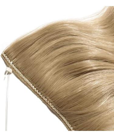 Silk-Co Adjustable Rubber Band Hair Extensions - 50cm Ash Blond Synthetic Invisible Cord Corrugated Extensions for Women - Buy Online on GoSupps.com